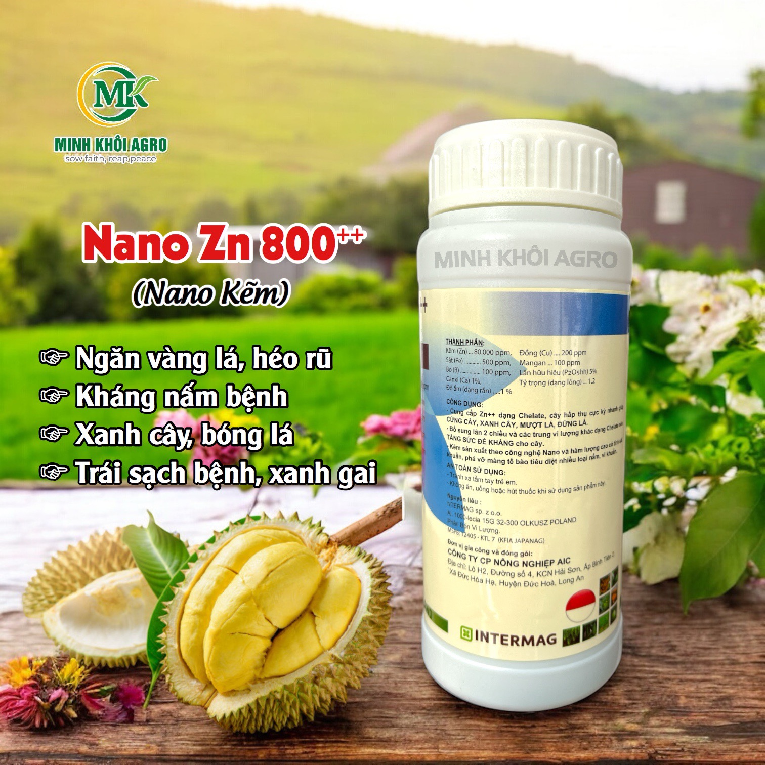 Phân bón vi lượng Nano Zn 800 (Nano Kẽm)